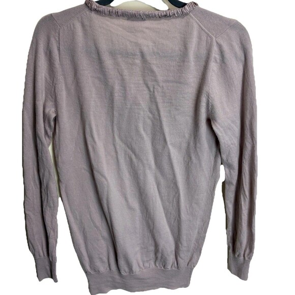 J. Crew Women’s Merino Wool Henley Sweater Delicate Feminine Pink Lilac Medium - Picture 2 of 8